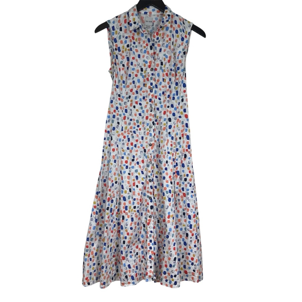 NIC+ZOE Colorful Patterned MIDI shirt Dress